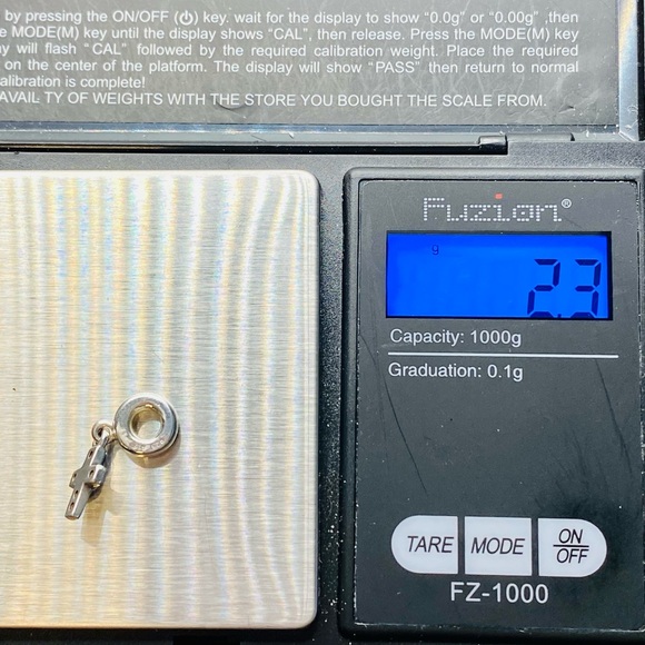 EUC Pandora 790355CZB Sterling Silver Cross Dangle Charm w/ Blue Zirconia - Picture 8 of 8